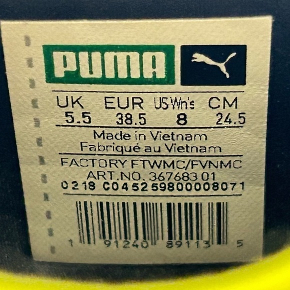 Puma Avidx Trainer Fenty by Rhiannna Womens Black/Lime Punch Sneakers Shoes SZ 8 - Picture 11 of 11